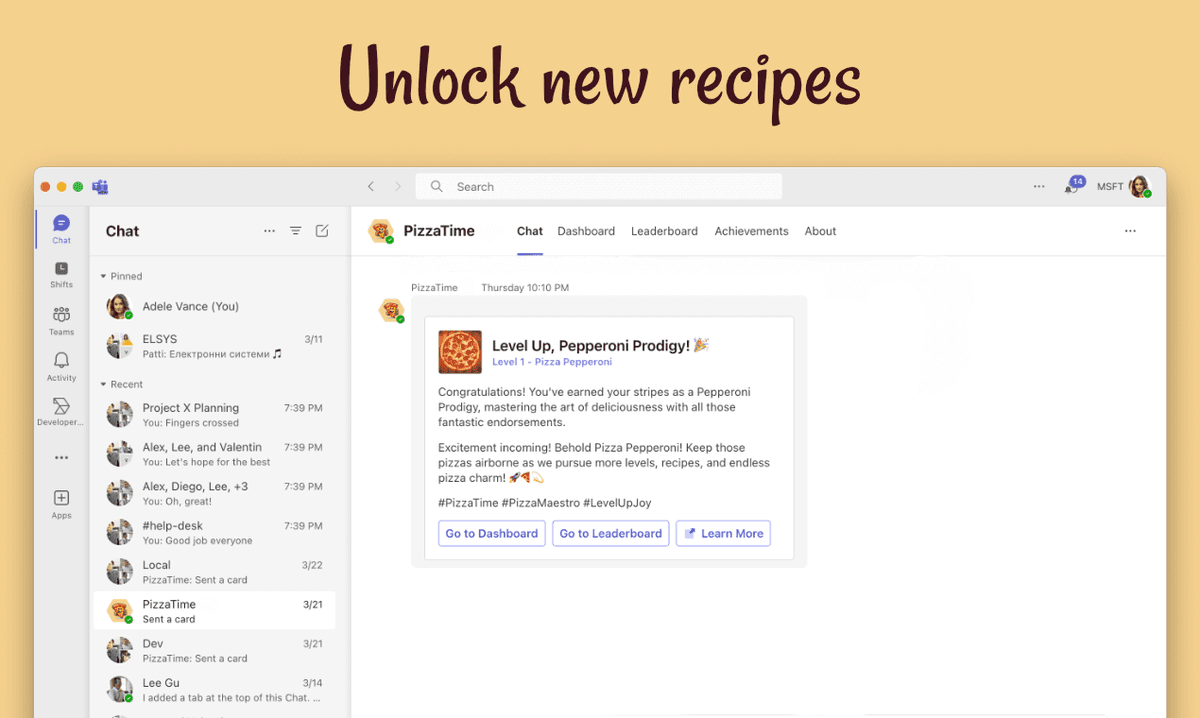 Levels and Recipes